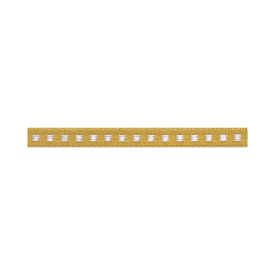 Berisfords 678 Gold 7mm Box Stitch Ribbon for Dressmaking - per metre
