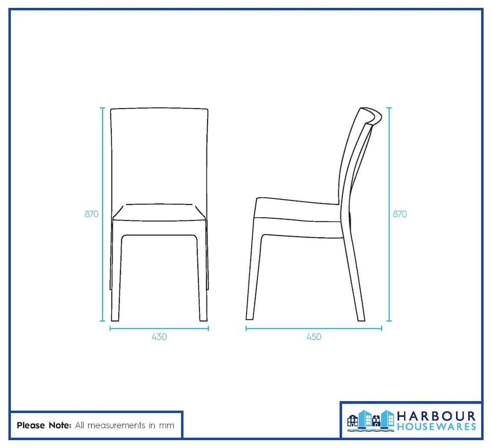 image 1 of Harbour Housewares Nilufer Rattan Effect Garden Dining Chairs - Anthracite - Pack of 4