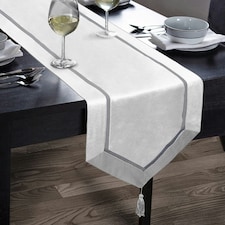 Velosso Kensington Luxury Faux Silk Table Runner Black | Black