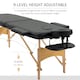 image 4 of HOMCOM Wooden Folding Spa Beauty Massage Table w/ 2 Sections, Carry Bag, Black