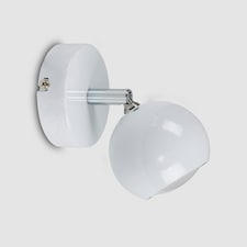ValueLights Retro Eyeball Spotlight Gloss White Wall Light and GU10 Spotlight LED 5W Cool White 6500K Bulb White