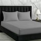 image 2 of Microfibre Soft Touch Fitted Sheet 40cm Extra Deep Skirt Plain Dyed Bed Linen Grey | Grey | Double
