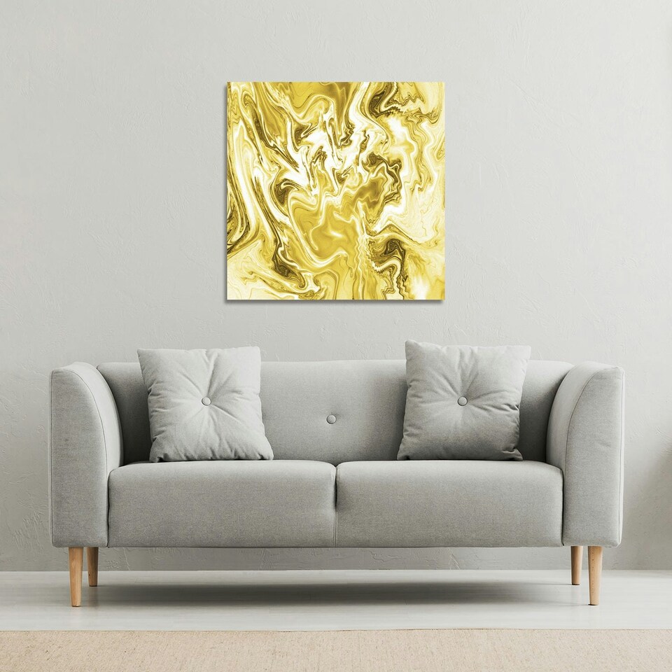 image 1 of Golden Swirled Marble (Canvas Print) 46 x 46 x 4cm