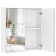 image 1 of Yaheetech 2-Tier Wall-Mounted Storage Cabinet with Double Mirrored Doors White | White