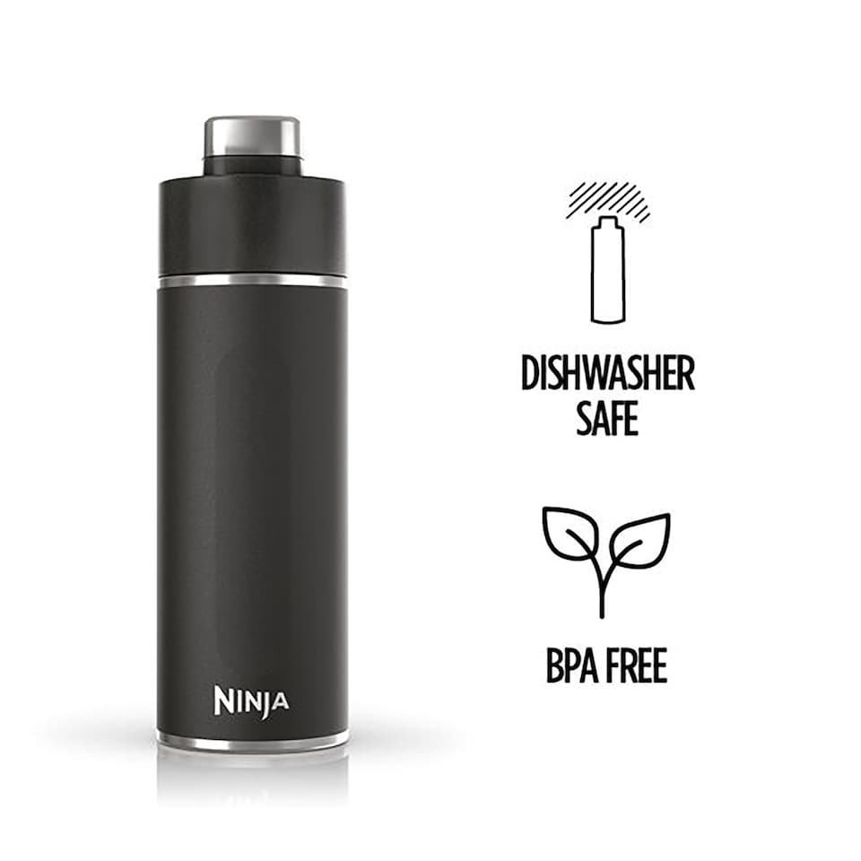 image 1 of Ninja Thirsti 700ml Travel Bottle with BubbleLock technology Black DW2401EUUKBK