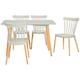 image 1 of HOMCOM Dining Table and Chairs Set with Wood Legs for Small Spaces