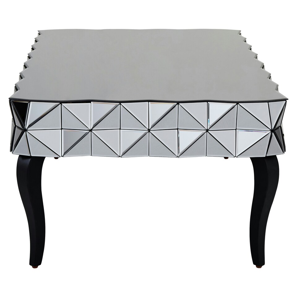 image 1 of Interiors by Premier Distinctive Silver Coffee Table, Geomatric Silver Decorative Table For Hallways, Coffee Table For Patio Silver