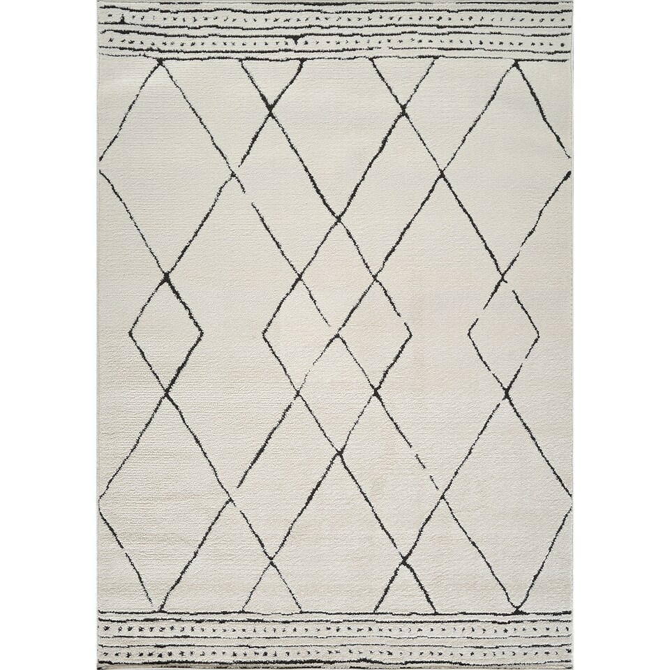 image 1 of LIVABLISS Freud-Modern High Pile Rug 200 x 275 cm | Ivory Black