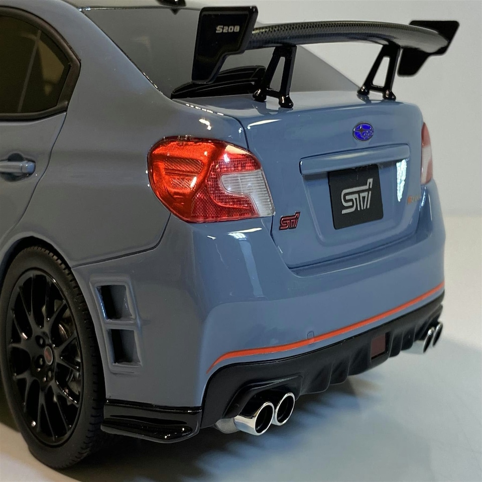 image 1 of Subaru STi S208 NBR Challenge Pack Carbon Rear Wing Grey 1:18 Kyosho