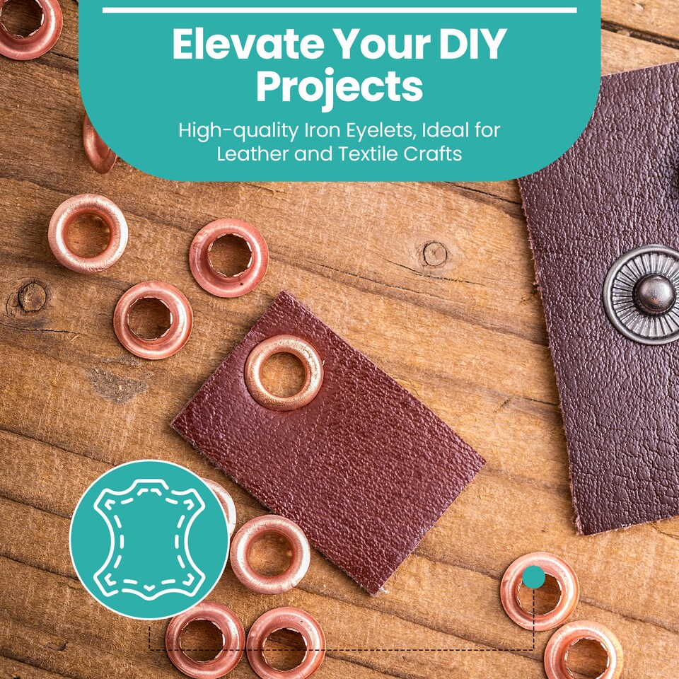 image 1 of 10mm Eyelets with Washers Durable Iron Grommets for DIY Project-100pcs