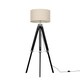 image 3 of ValueLights Clipper Black Floor Lamp With Reni Mink Shade