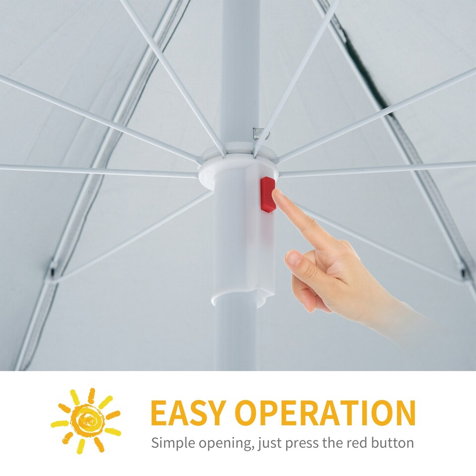 image 1 of Outsunny 2.2M Fishing Umbrella Garden parasol Outdoor Sun Shelter