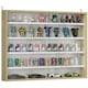 image 1 of HOMCOM 5-Tier Wall Display Shelf Unit Cabinet w/ Shelves Glass Doors Black/White