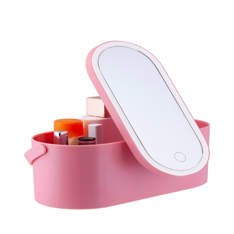 image 1 of Glam & Style Rose Pink LED Storage Case - Beauty & Make up