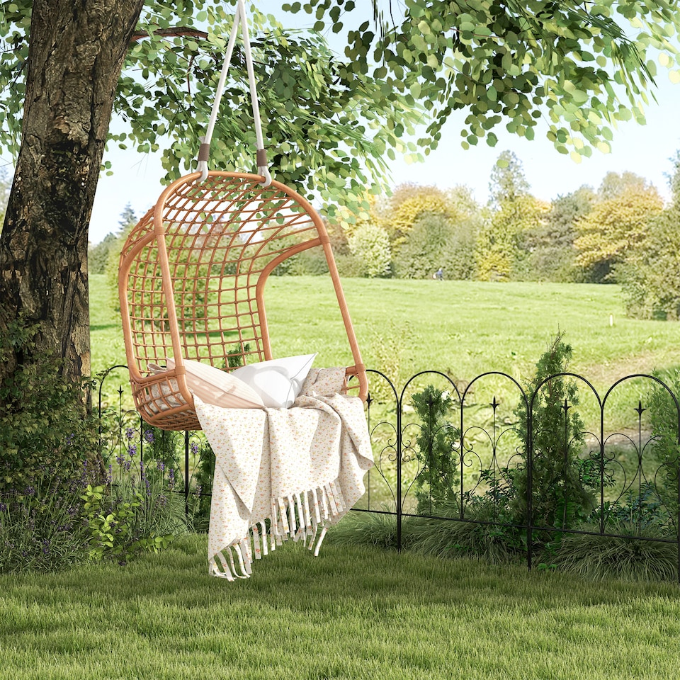 image 1 of Outsunny 5PCs Decorative Garden Fencing 32in x 10ft Metal Border Edging