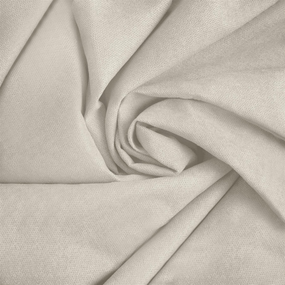 image 1 of Velvet Chenille Eyelet Curtains Ready Made Pair - 142cm x 229cm - Cream