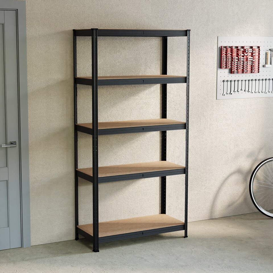 image 1 of Home Vida 5 Tier Garage Shelf Heavy Duty Boltless Shelving Storage Unit, Black