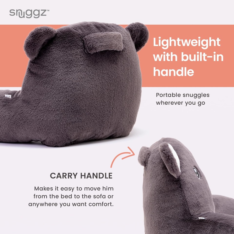 image 1 of Snuggz Koala Cuddle Cushion Reading Pillow with Carry Handle 3D Novelty Design Back Support Soft Cosy Bed Pillow - 60 x 40 x 35 cm