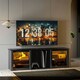image 2 of HOMCOM 160cm TV Unit w/ LED Lights for 65" TV Modern TV Stand Cabinet Black