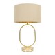 image 4 of ValueLights Antonia Beige with Gold Inner Drum Shade Brushed Gold Oval Table Lamp with Bulb Gold