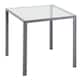 image 2 of HOMCOM Modern Square Dining Table for 2-4 People, with Glass Top & Metal Legs for Dining Room, Living Room, Grey