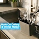 image 4 of Harbour Housewares Metal Kitchen Dish Drainer Rack Cutlery Holder Bowl Plate Drying Rack with Drip Tray