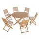 image 1 of Rowlinson Ashdown Folding 6 Seat Round Dining Set with Cushions N/A | Natural