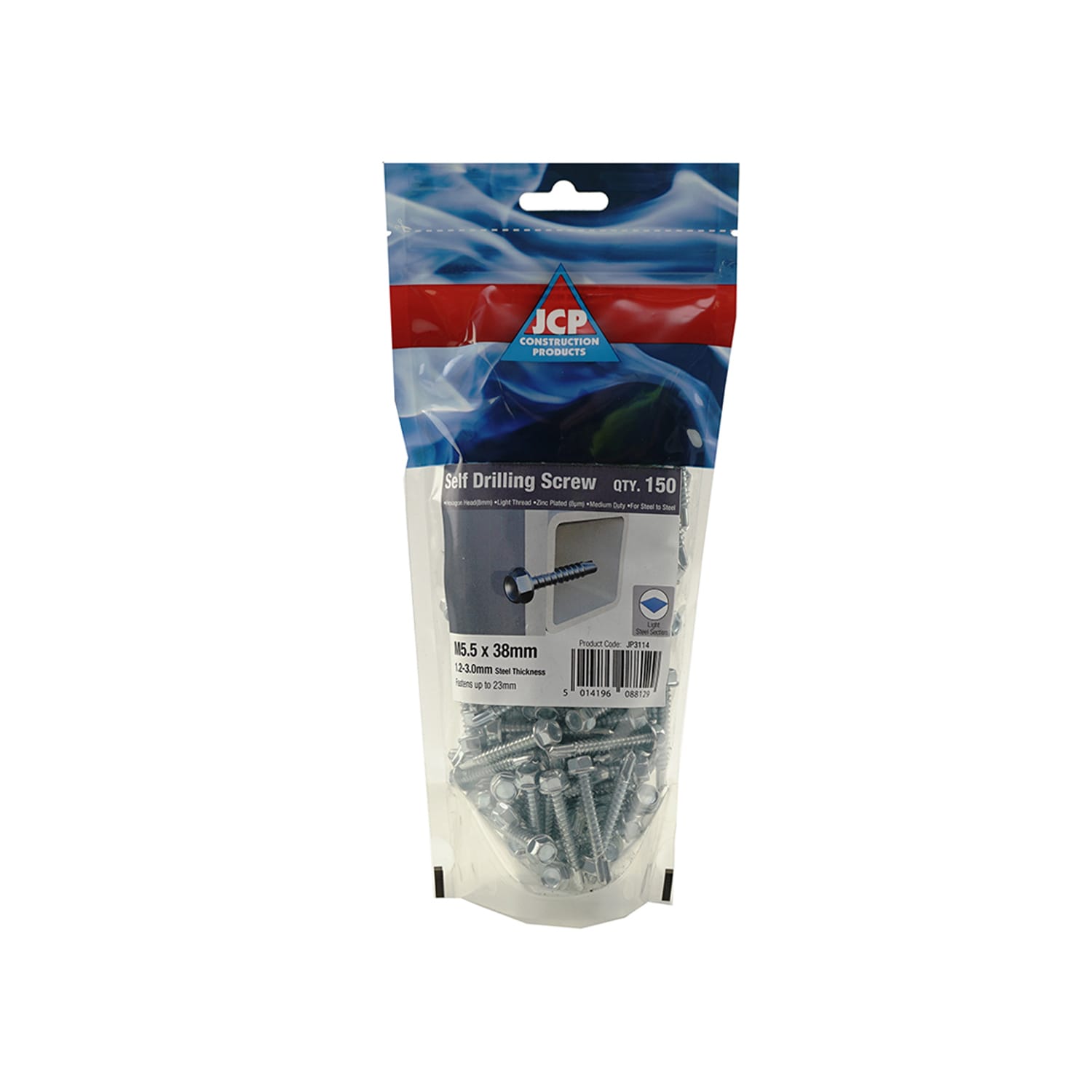 Jcp Fixings Metalfix Self-Drilling Screws 5.5 x 25mm Box of 1000 | Blue ...