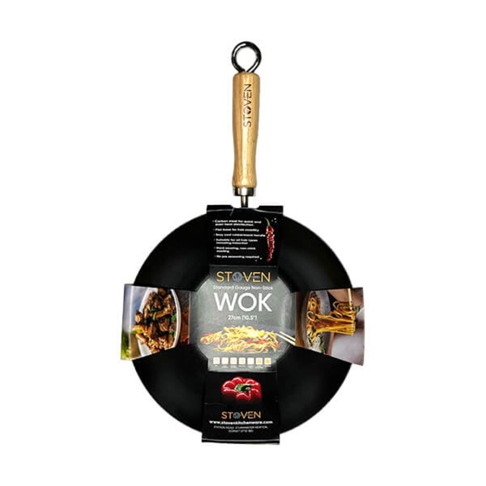 image 1 of Stoven 27cm Standard Gauge Non-Stick Wok