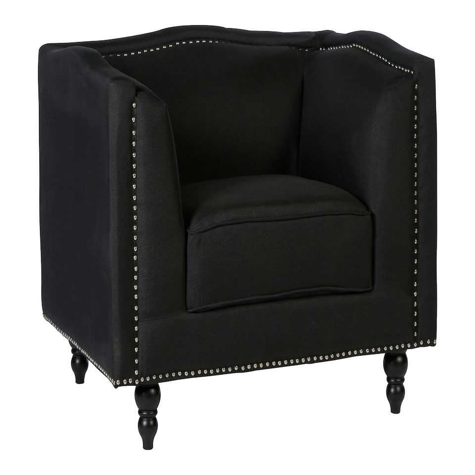 image 1 of Interiors by Premier Black Fabric Chair, Enchanting Sleep chair, Easy to Assemble Borg Chair, Comfy Office Chair
