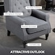 image 3 of HOMCOM Accent Armchair Home Furniture Retro Tufted Club Fabric Grey Grey