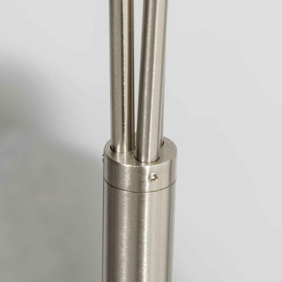 image 1 of HOMCOM 3Light Upright Floor Lamps for Living Room, Modern Standing Lamp for Bedroom with Steel Base, Bulb not Included, Silver