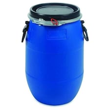 30 Litre Plastic Blue Open Top Storage Barrel Drum Keg with Lid & Latch Ring | Blue