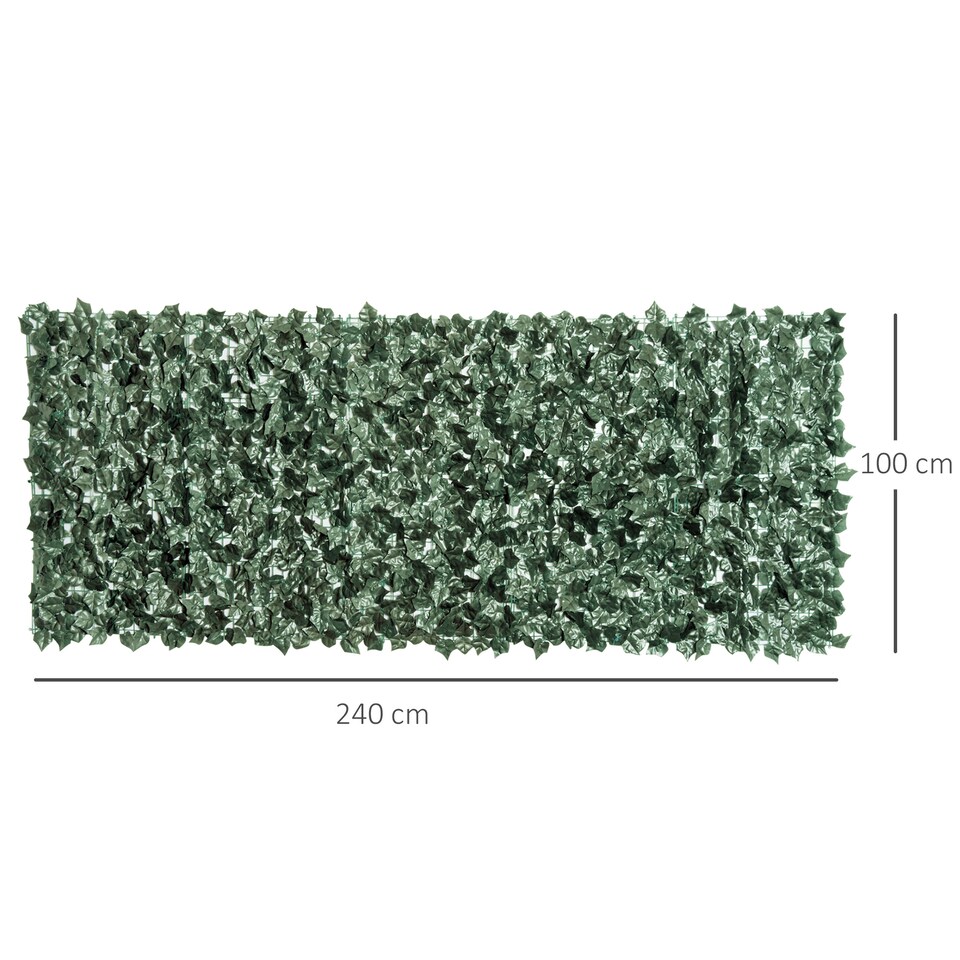 image 1 of Outsunny Artificial Leaf Hedge Privacy Screen Roll Garden Fence Panel 1m x 2.4m