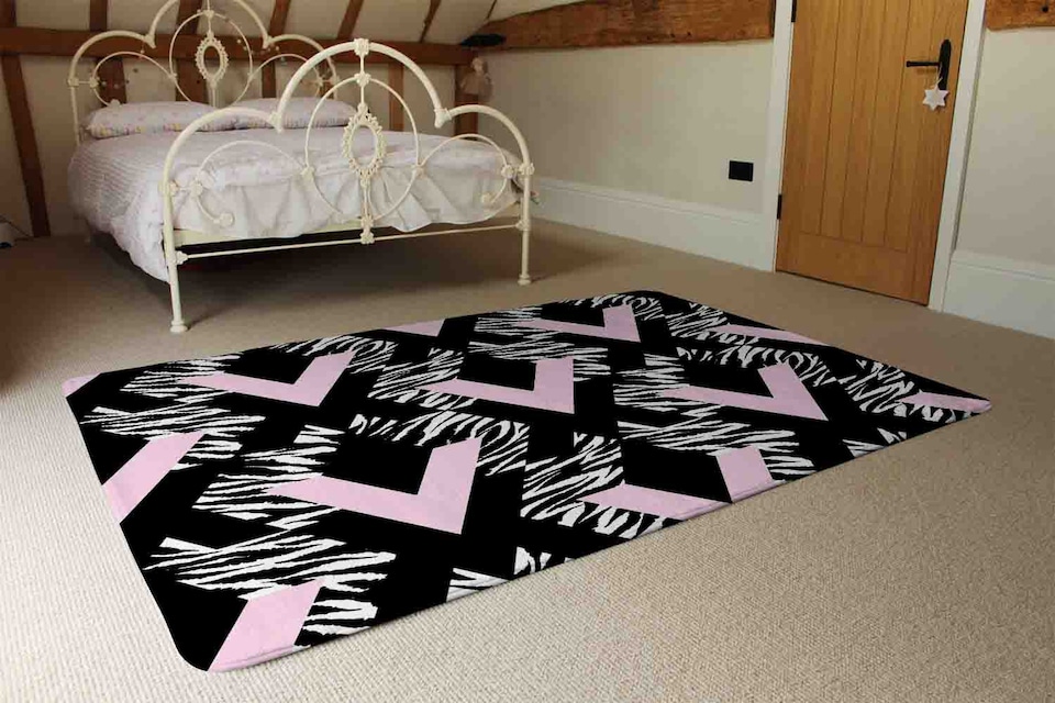 image 1 of Geometric Animal Print Rug | Multi