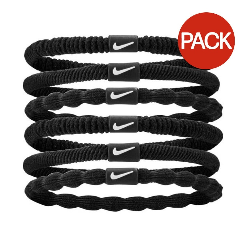 Nike Flex Hair Ties (Pack of 6) - Black - One Size Black