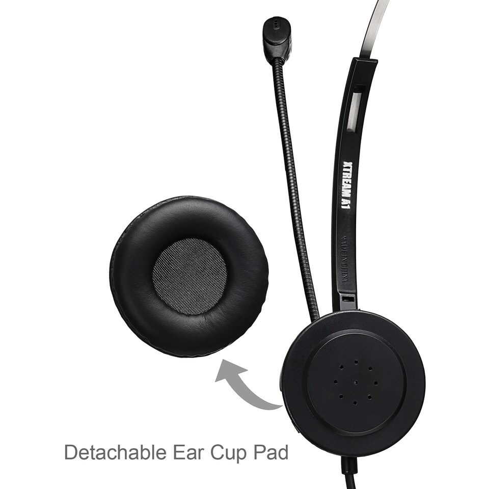 image 1 of Adesso USB Single-Sided Headset with adjustable Microphone