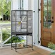 image 2 of Yaheetech 136 cm Tall Mobile Large Parrot Cage w/ Stand Black