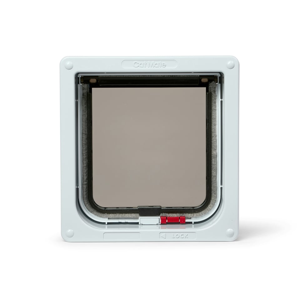 image 1 of Cat Mate Lockable Cat Flap with Door Liner to 50mm White (2 inches) (234W)