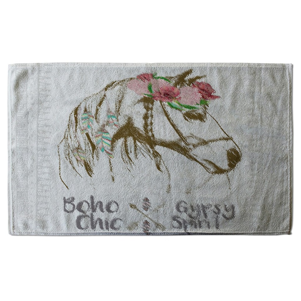 image 1 of horse with flower Chic (Kitchen Towel)