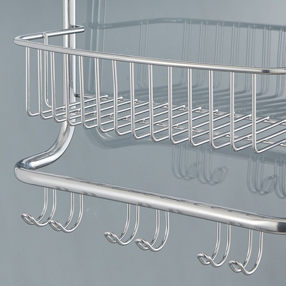 image 1 of House of Home 2 Tier Over Door Shower Caddy Bathroom Storage Rack Shelf Organiser