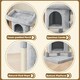 image 4 of Yaheetech 50 cm 2-Level Cat Tree with Condo Light Grey