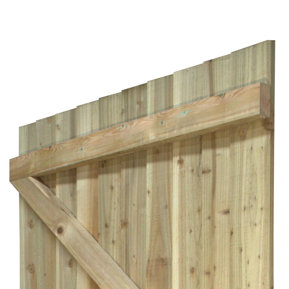image 1 of Flat Top Wooden Garden Gate 6ft x 3.5ft Feather Edge Semi-Braced Treated Door