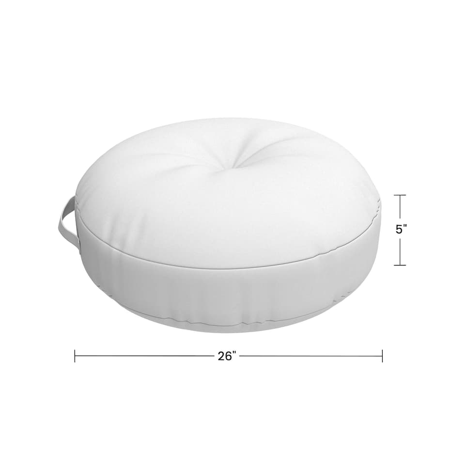 image 1 of Covers&All Sunbrella Round Seat Cushion with Handle, Plush Outdoor Pillows and Chair Cushions, 26 x 5, Canvas Natural