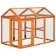 image 1 of PawHut Chicken Run, Wooden Chicken Coop w/ Combinable Design - Orange