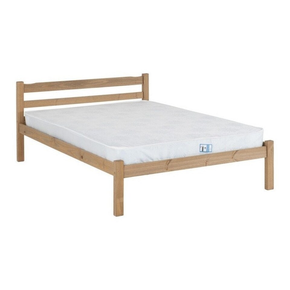 image 1 of Panama 4 Feet 6 Inches Bed Frame - L198 x W144 x H77 cm - Natural Wax