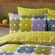 image 2 of Textured Flower Multi Duvet Cover Set Green | King