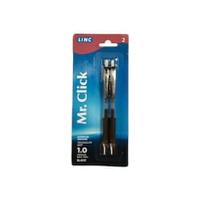 Pack of 2 Premium Linc Mr. Click Retractable Black Ball Pens