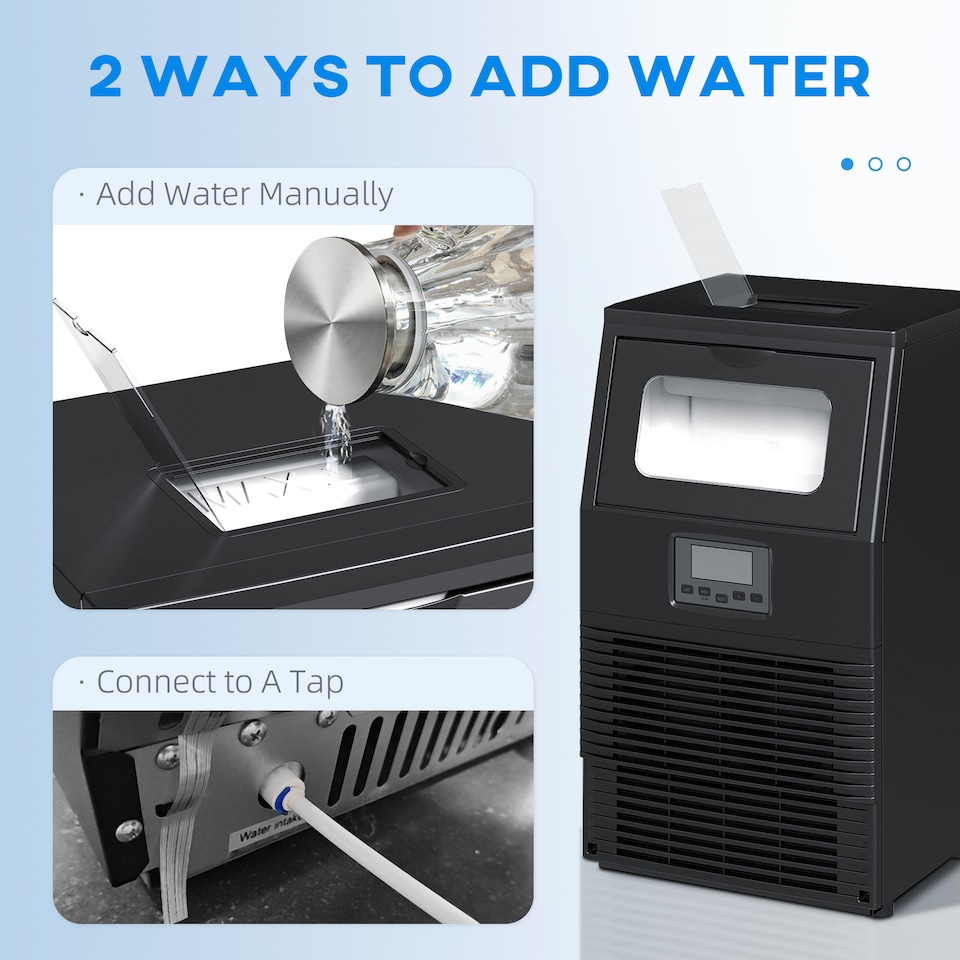 image 1 of HOMCOM Commercial Ice Maker with 4kg Ice Storage for Home Restaurant | Black