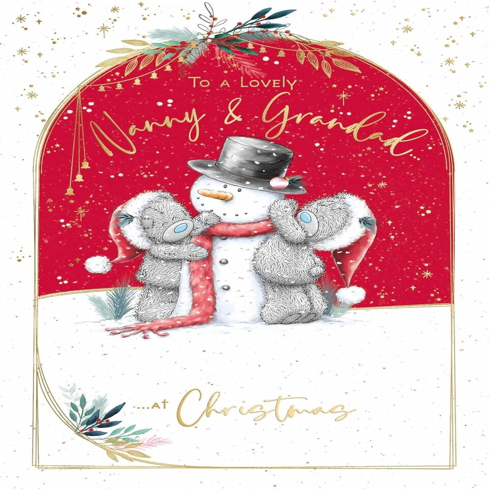 image 1 of Bears With Snowman Nanny And Grandad Christmas Card